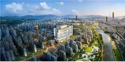 다산신도시 역세권 오피스텔 '다산역 안강럭스나인' 광역조감도 (제공=안강건설)